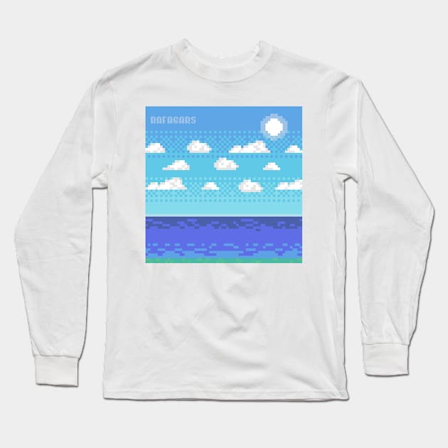 Pixel Sea Long Sleeve T-Shirt by rafagars